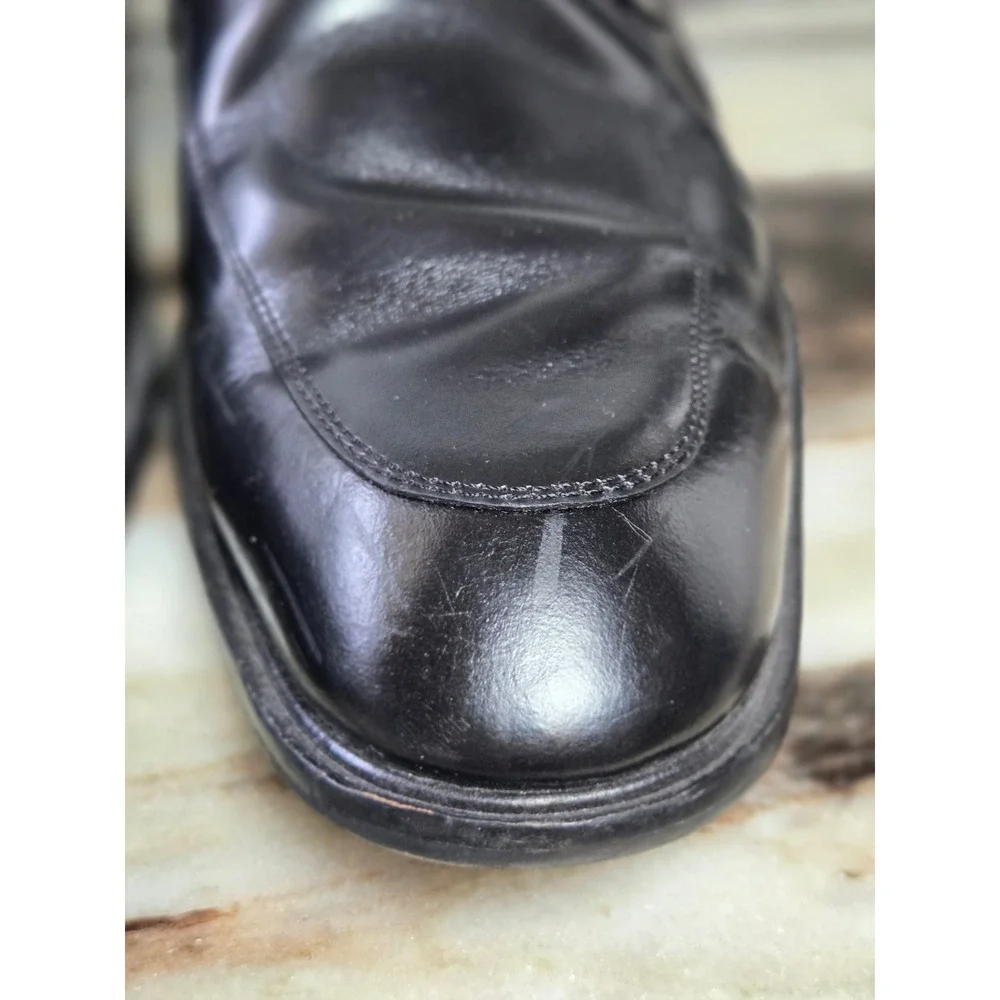 Sapataria Cometa Black Leather Penny‎ Loafers Mens Size 42 Almond Toe Slip Shoe